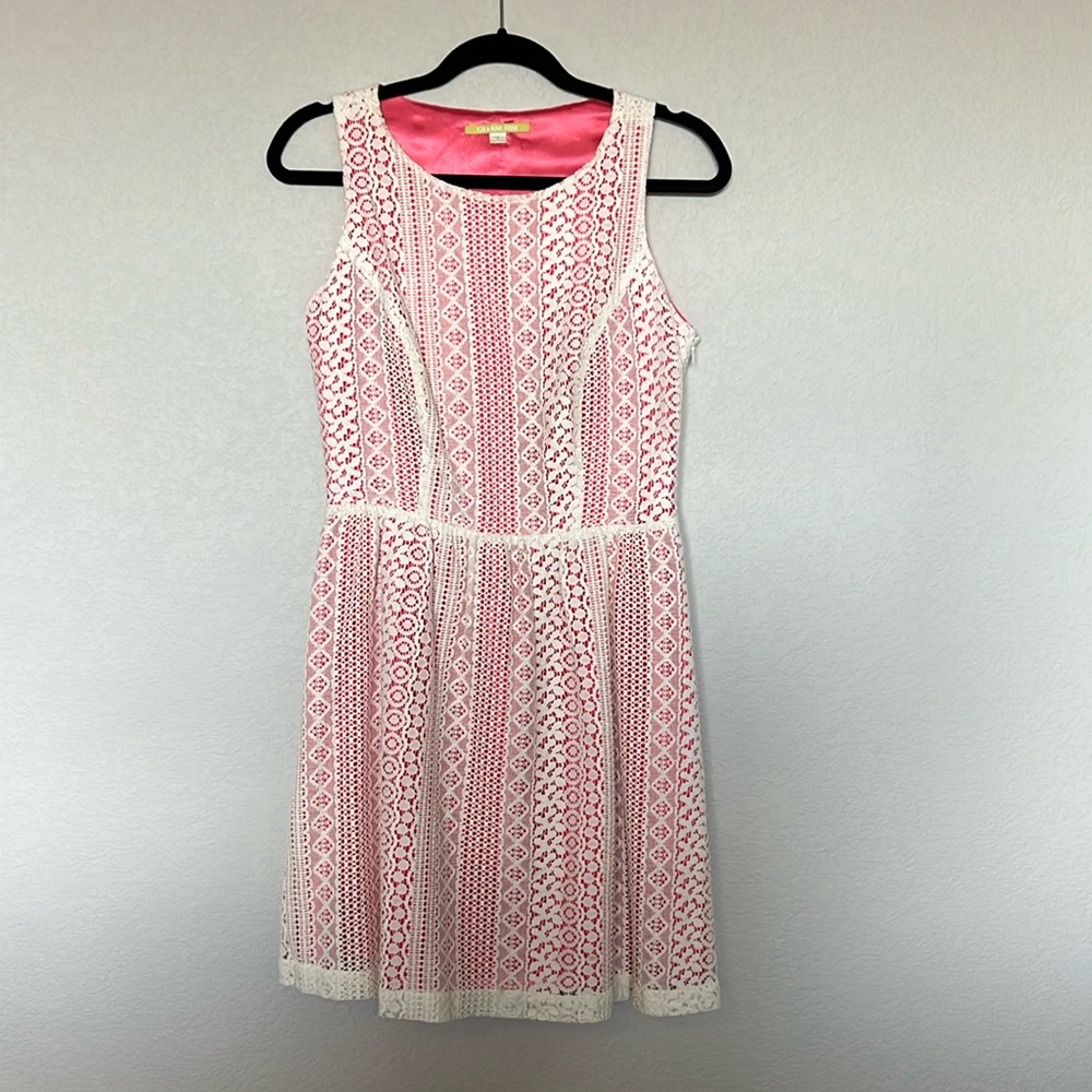 Gianni Bini lace overlay dress with cutout back